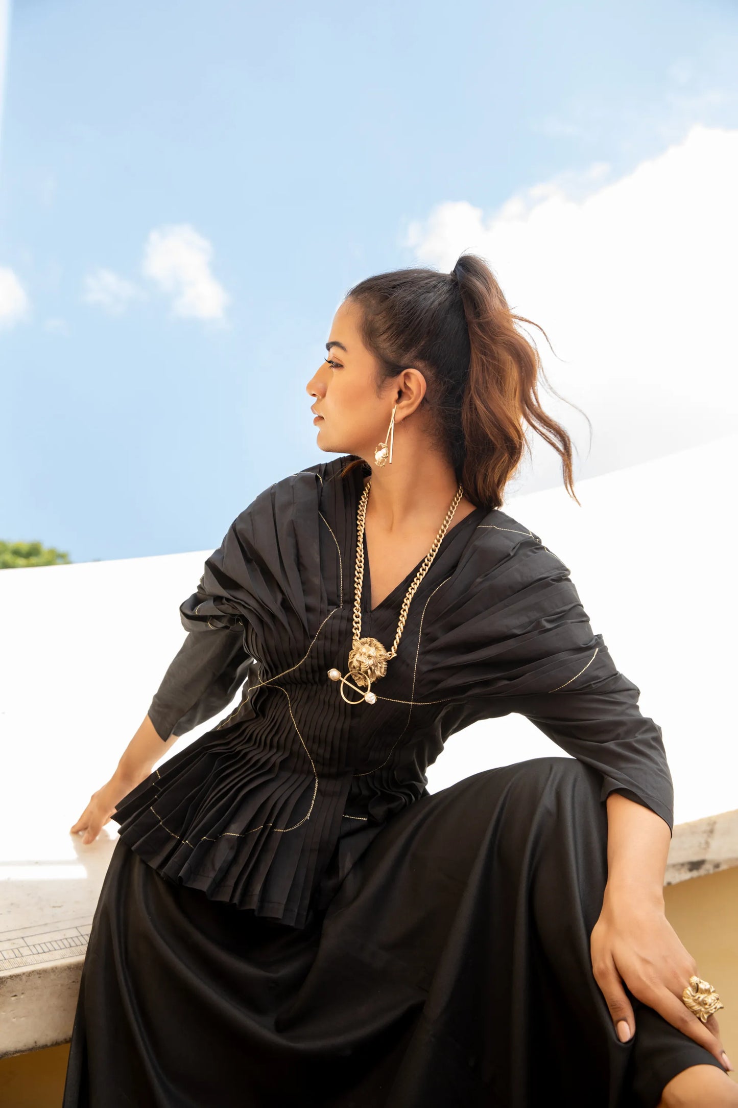 MINIMAL ZARI SET- (only SHIRT)