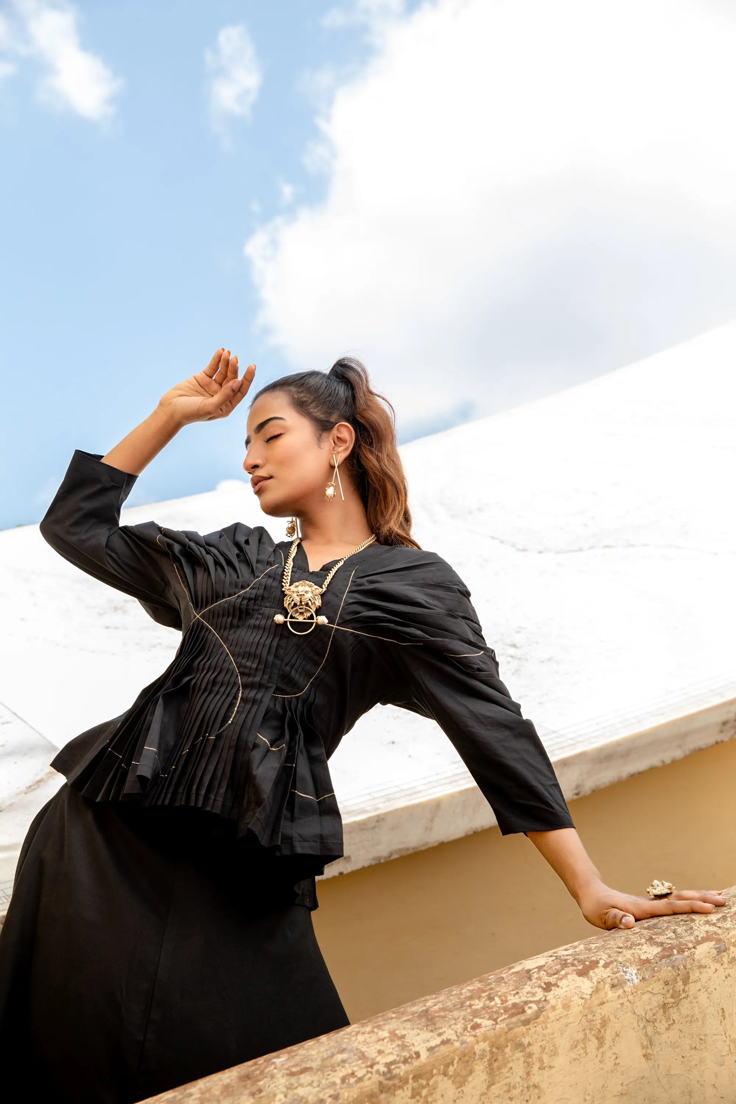 MINIMAL ZARI SET- (only SHIRT)