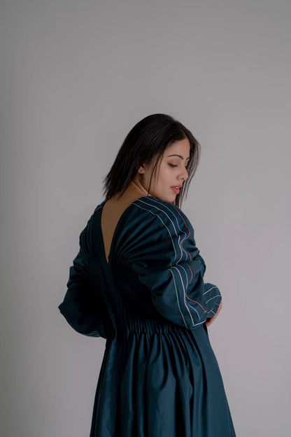PLEATED DROP DRESS